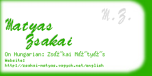 matyas zsakai business card